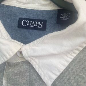 Chaps Long Sleeve grey and black shirt, XL